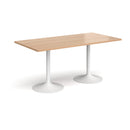 Genoa Rectangular Dining Table With Trumpet Base - Beech - NWOF