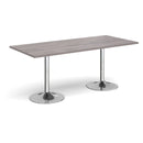 Genoa Rectangular Dining Table With Trumpet Base - Grey Oak - NWOF