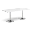 Genoa Rectangular Dining Table With Trumpet Base - White - NWOF