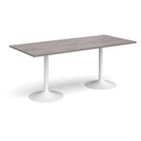Genoa Rectangular Dining Table With Trumpet Base - Grey Oak - NWOF