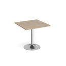 Genoa Square Dining Table With Trumpet Base 800mm - Barcelona Walnut - NWOF
