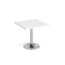 Genoa Square Dining Table With Trumpet Base 800mm - White - NWOF