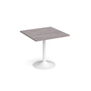 Genoa Square Dining Table With Trumpet Base 800mm - Grey Oak - NWOF