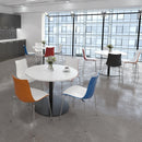 Monza Circular Dining Table With Flat Round Base 800mm - Beech - NWOF