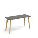 Giza Straight Desk With Wooden Legs - Onyx Grey - NWOF