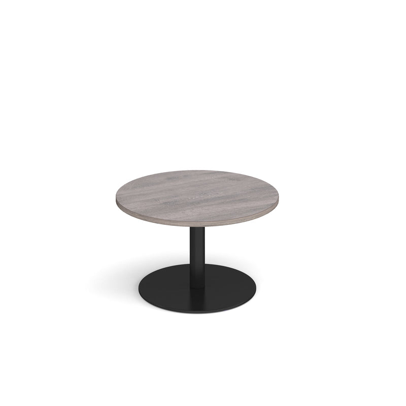 Monza Circular Coffee Table With Flat Round Base 800mm - Grey Oak - NWOF