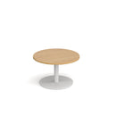 Monza Circular Coffee Table With Flat Round Base 800mm - Oak - NWOF