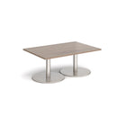 Monza Rectangular Coffee Table With Flat Round Base - Barcelona Walnut - NWOF