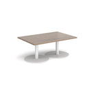 Monza Rectangular Coffee Table With Flat Round Base - Barcelona Walnut - NWOF