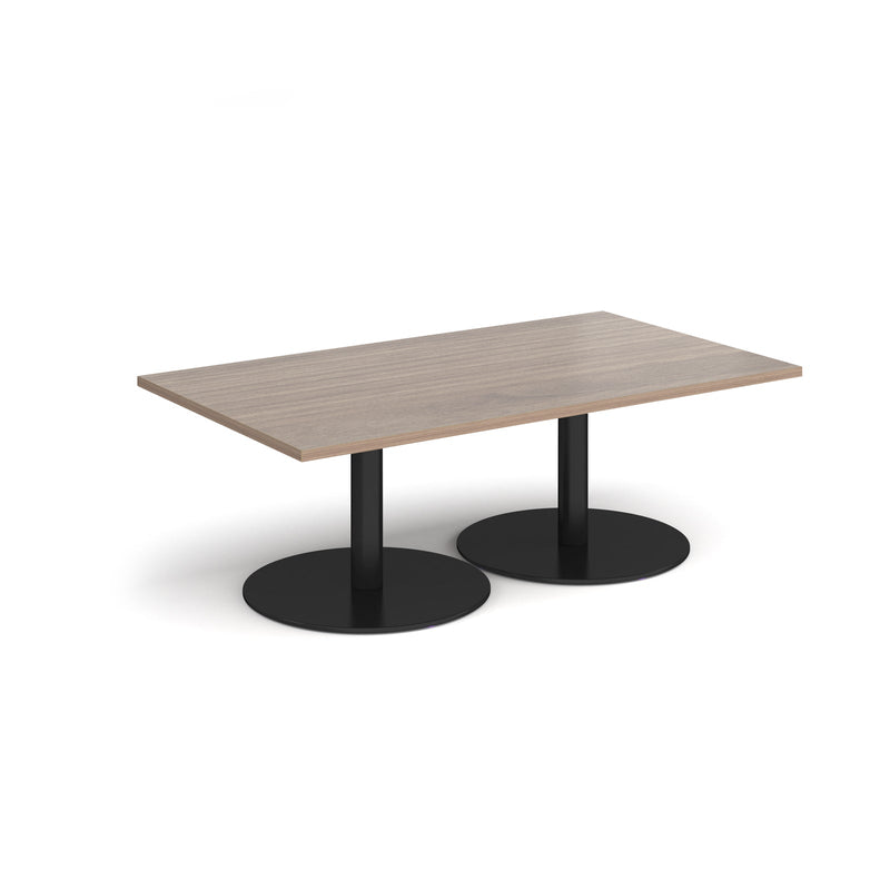 Monza Rectangular Coffee Table With Flat Round Base - Barcelona Walnut - NWOF