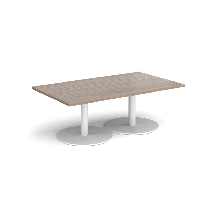 Monza Rectangular Coffee Table With Flat Round Base - Barcelona Walnut - NWOF