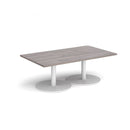 Monza Rectangular Coffee Table With Flat Round Base - Grey Oak - NWOF