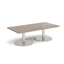Monza Rectangular Coffee Table With Flat Round Base - Barcelona Walnut - NWOF