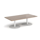 Monza Rectangular Coffee Table With Flat Round Base - Barcelona Walnut - NWOF