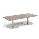 Monza Rectangular Coffee Table With Flat Round Base - Barcelona Walnut - NWOF