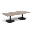 Monza Rectangular Coffee Table With Flat Round Base - Barcelona Walnut - NWOF