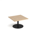 Monza Square Coffee Table With Flat Round Base 800mm - Kendal Oak - NWOF