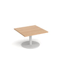 Monza Square Coffee Table With Flat Round Base 800mm - Beech - NWOF
