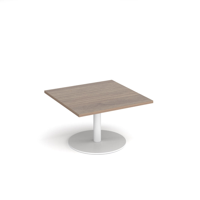 Monza Square Coffee Table With Flat Round Base 800mm - Barcelona Walnut - NWOF