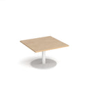 Monza Square Coffee Table With Flat Round Base 800mm - Kendal Oak - NWOF