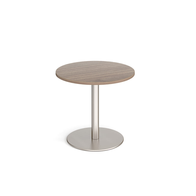 Monza Circular Dining Table With Flat Round Base 800mm - Barcelona Walnut - NWOF
