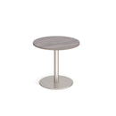 Monza Circular Dining Table With Flat Round Base 800mm - Grey Oak - NWOF
