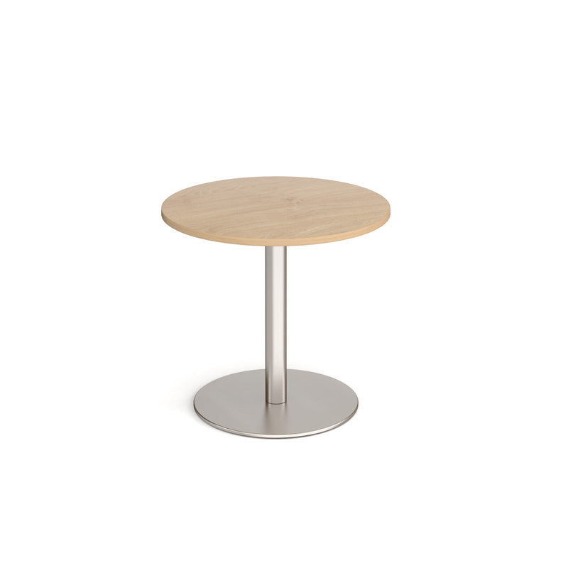 Monza Circular Dining Table With Flat Round Base 800mm - Kendal Oak - NWOF