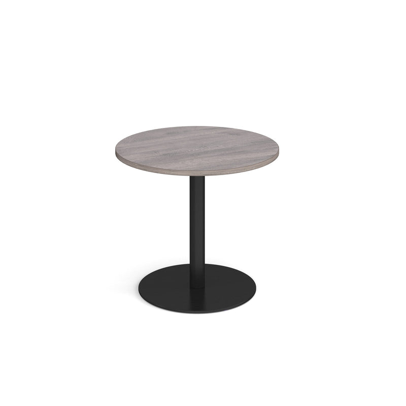 Monza Circular Dining Table With Flat Round Base 800mm - Grey Oak - NWOF