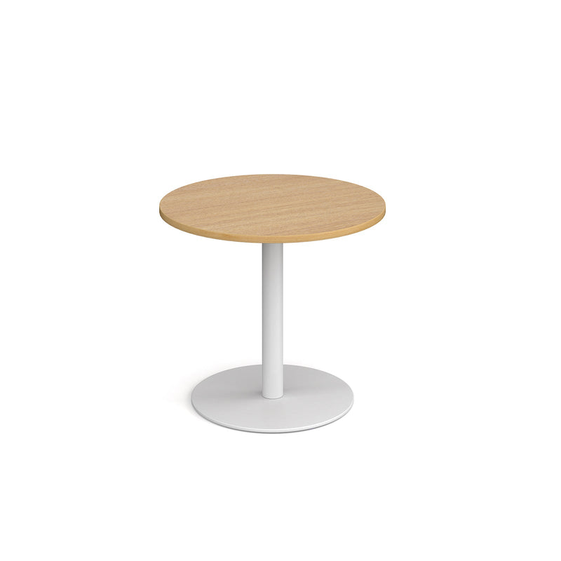 Monza Circular Dining Table With Flat Round Base 800mm - Oak - NWOF