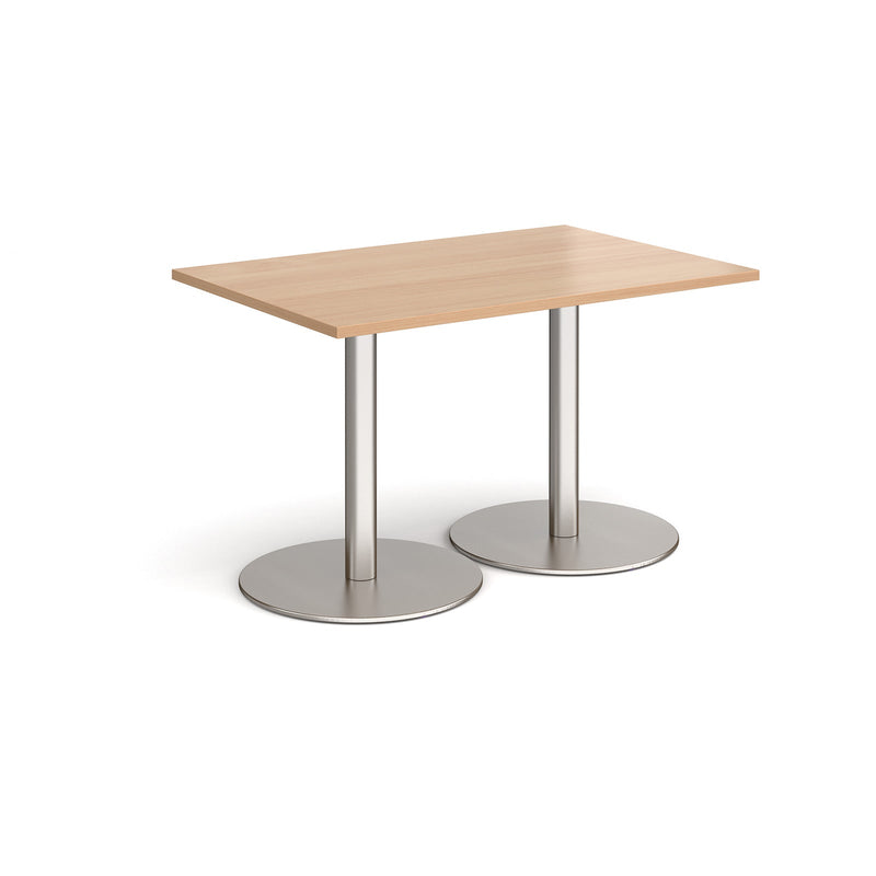 Monza Rectangular Dining Table With Flat Round Base - Beech - NWOF