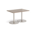 Monza Rectangular Dining Table With Flat Round Base - Barcelona Walnut - NWOF