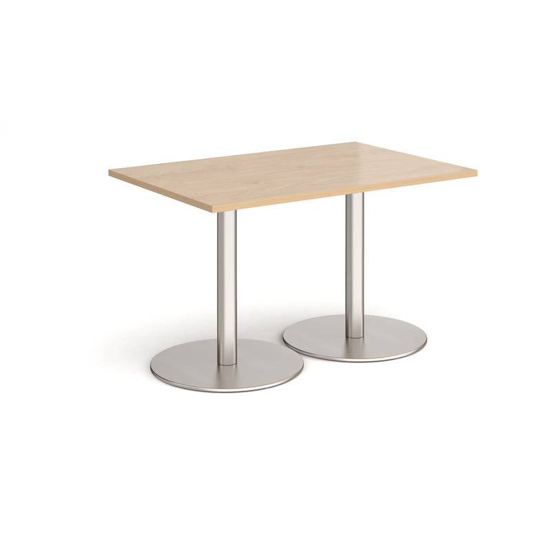 Monza Rectangular Dining Table With Flat Round Base - Kendal Oak - NWOF