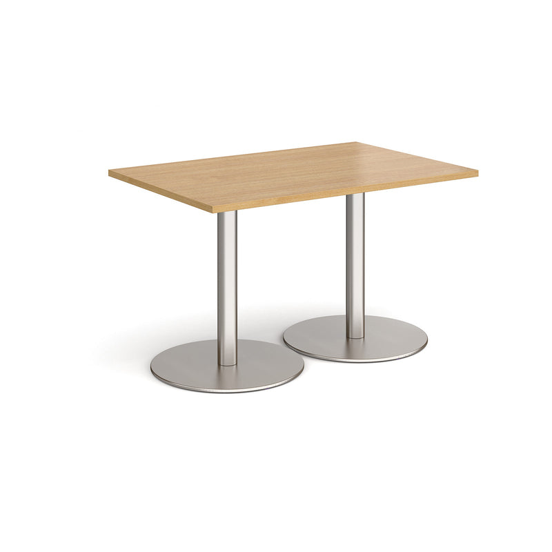 Monza Rectangular Dining Table With Flat Round Base - Oak - NWOF