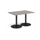 Monza Rectangular Dining Table With Flat Round Base - Grey Oak - NWOF