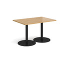 Monza Rectangular Dining Table With Flat Round Base - Oak - NWOF