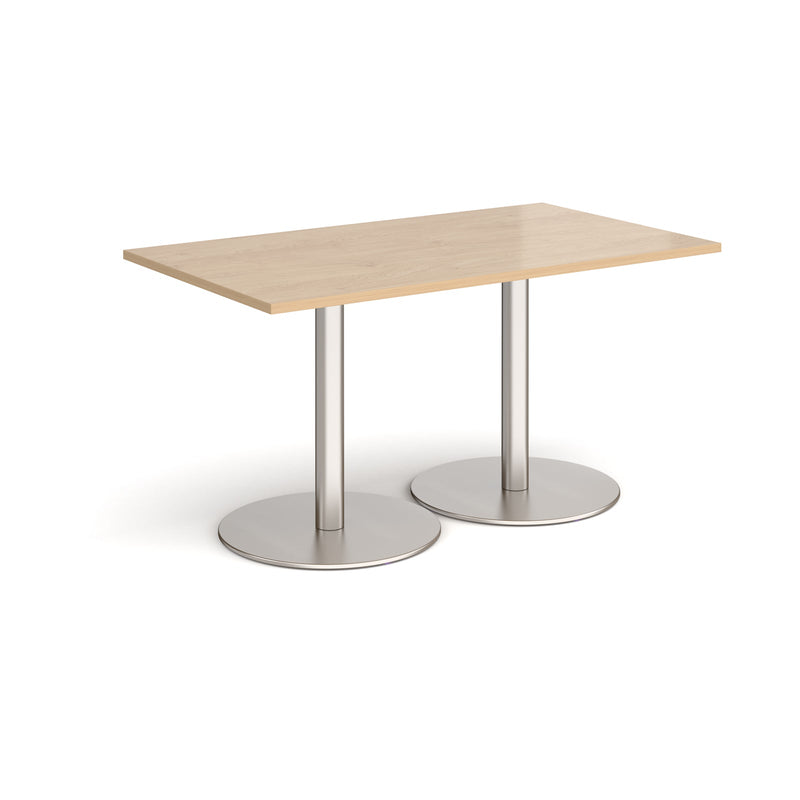 Monza Rectangular Dining Table With Flat Round Base - Kendal Oak - NWOF