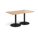 Monza Rectangular Dining Table With Flat Round Base - Beech - NWOF
