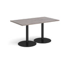 Monza Rectangular Dining Table With Flat Round Base - Grey Oak - NWOF