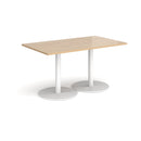 Monza Rectangular Dining Table With Flat Round Base - Kendal Oak - NWOF