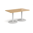 Monza Rectangular Dining Table With Flat Round Base - Oak - NWOF