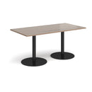 Monza Rectangular Dining Table With Flat Round Base - Barcelona Walnut - NWOF