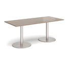 Monza Rectangular Dining Table With Flat Round Base - Barcelona Walnut - NWOF