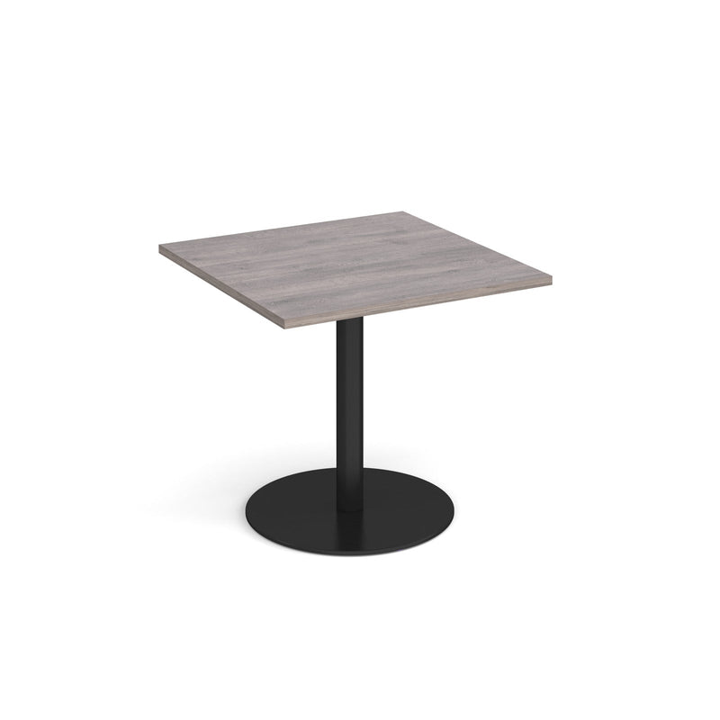 Monza Square Dining Table With Flat Round Base 800mm - Grey Oak - NWOF