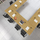 Rectangular Folding Leg Table With Straight Foot Rails - Grey Oak - NWOF