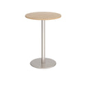 Monza Circular Poseur Table With Flat Round Base 800mm - Kendal Oak - NWOF