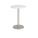 Monza Circular Poseur Table With Flat Round Base 800mm - White - NWOF