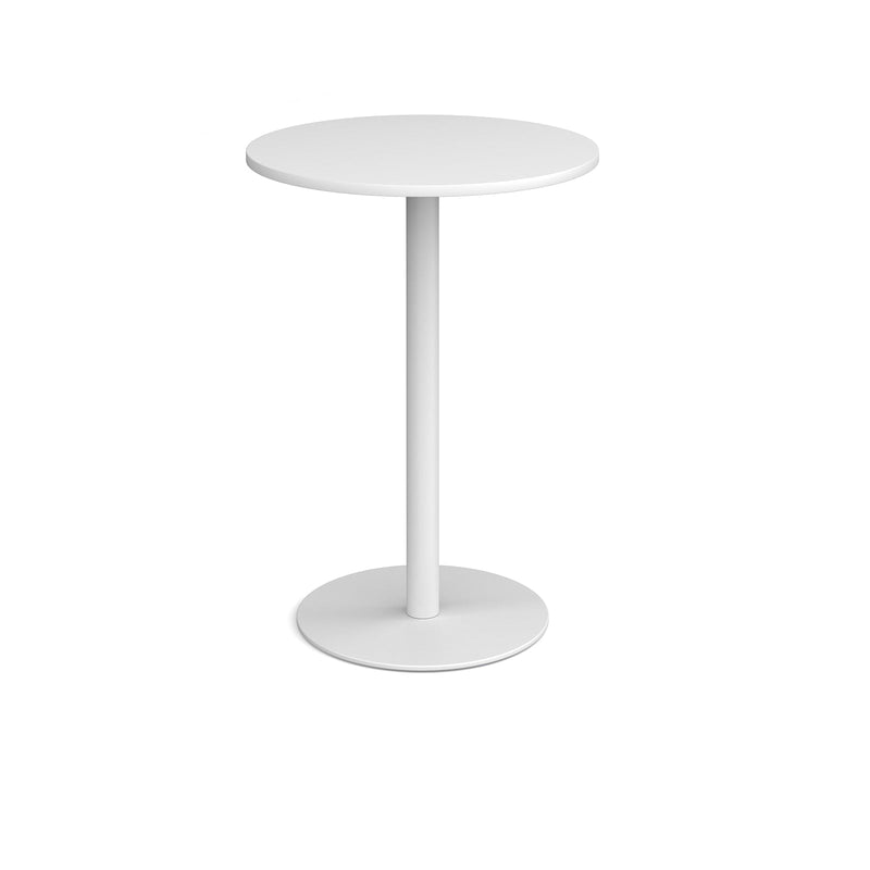 Monza Circular Poseur Table With Flat Round Base 800mm - White - NWOF