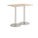 Monza Rectangular Poseur Table With Flat Round Base - Kendal Oak - NWOF