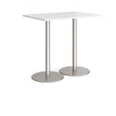 Monza Rectangular Poseur Table With Flat Round Base - White - NWOF