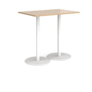 Monza Rectangular Poseur Table With Flat Round Base - Kendal Oak - NWOF